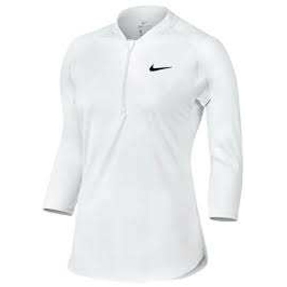 Nike Women's Court Dri-FIT 1/4-Zip Tennis Top Pullover White Athletic Medium